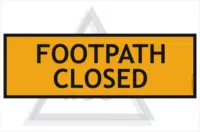 Footpath Closed sign 600x200mm