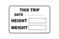 Trip Height and Weight sticker