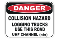Logging Trucks Collision sign
