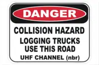 Logging Trucks Collision sign