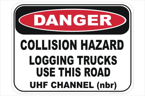 Logging Trucks Collision sign