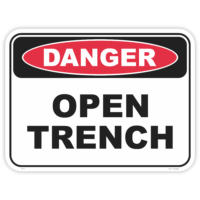 Danger open trench safety sign - AS1319 compliant, National Safety Signs Australia