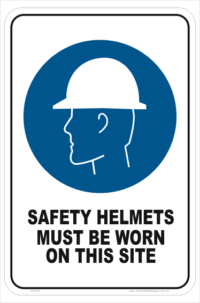 Safety Helmets must be worn sign