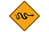 Snakes ahead sign