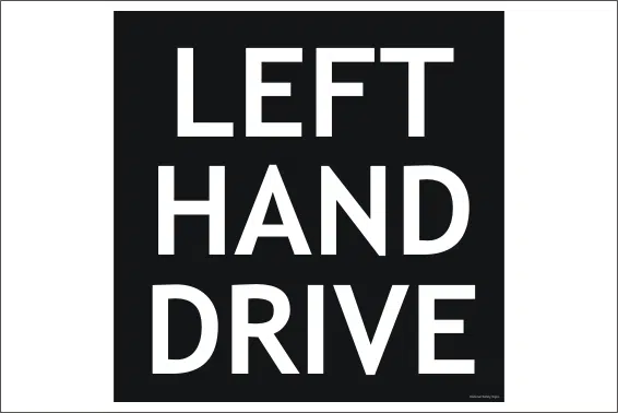 Left Hand Drive sign     V2640 - Image 3