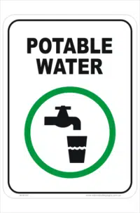 Potable water sign