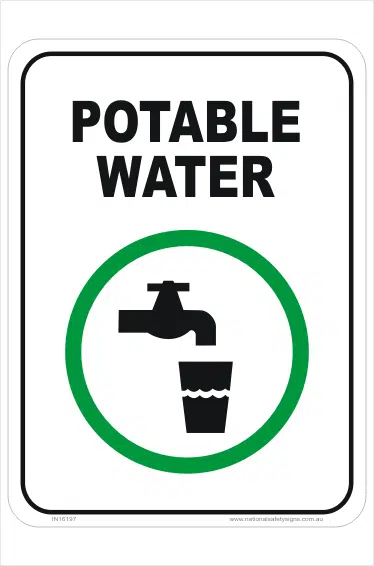 Potable water sign