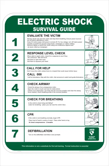 Electric Shock Survival sign