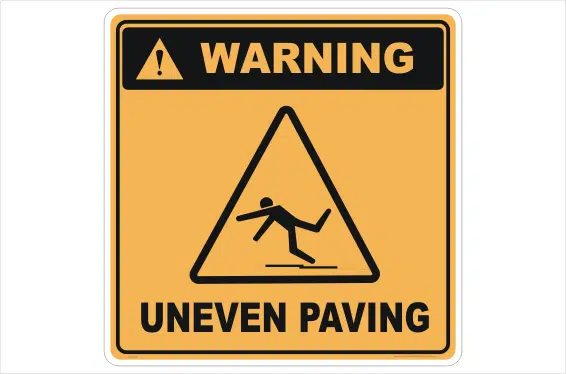 Uneven Paving sign