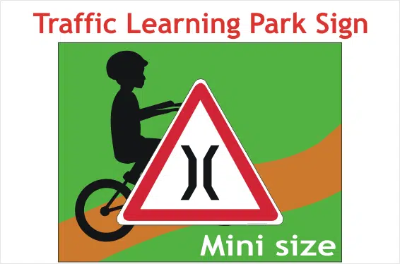 Road Narrows Road safety park sign