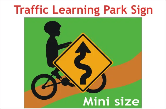 Road rules playground Winding Road sign