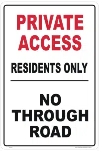 Private Access sign