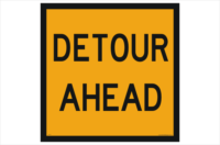Detour Ahead sign