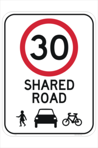 Shared Road 30 KPH Sign