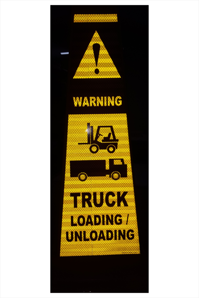 Forklift Hazard Warning Cone 4 Sided Warning Cone 900mm high