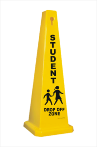 Student Drop off area warning Cone