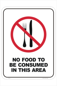 No Food in this area sign