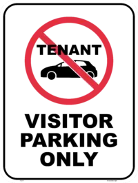 No Tenant Visitor Parking Sign P22107