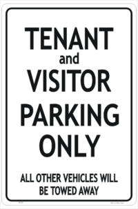 Tenant Visitor Parking sign
