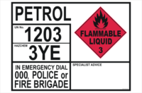 Petrol Transport Emergency Information Panel