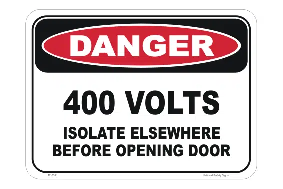 400 Volts Sign D10321