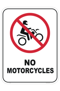 No Motorcycles sign