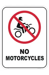 No Motorcycles sign