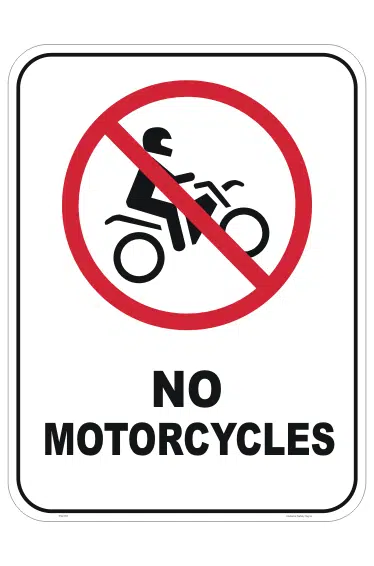 No Motorcycles sign