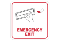 Emergency Exit Pull Handle Sign