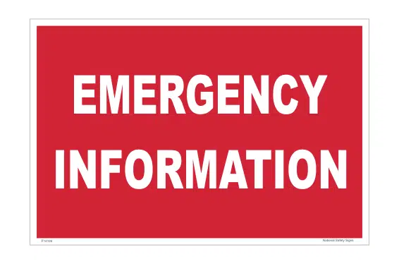 Emergency Information sign       F14106 - Image 2