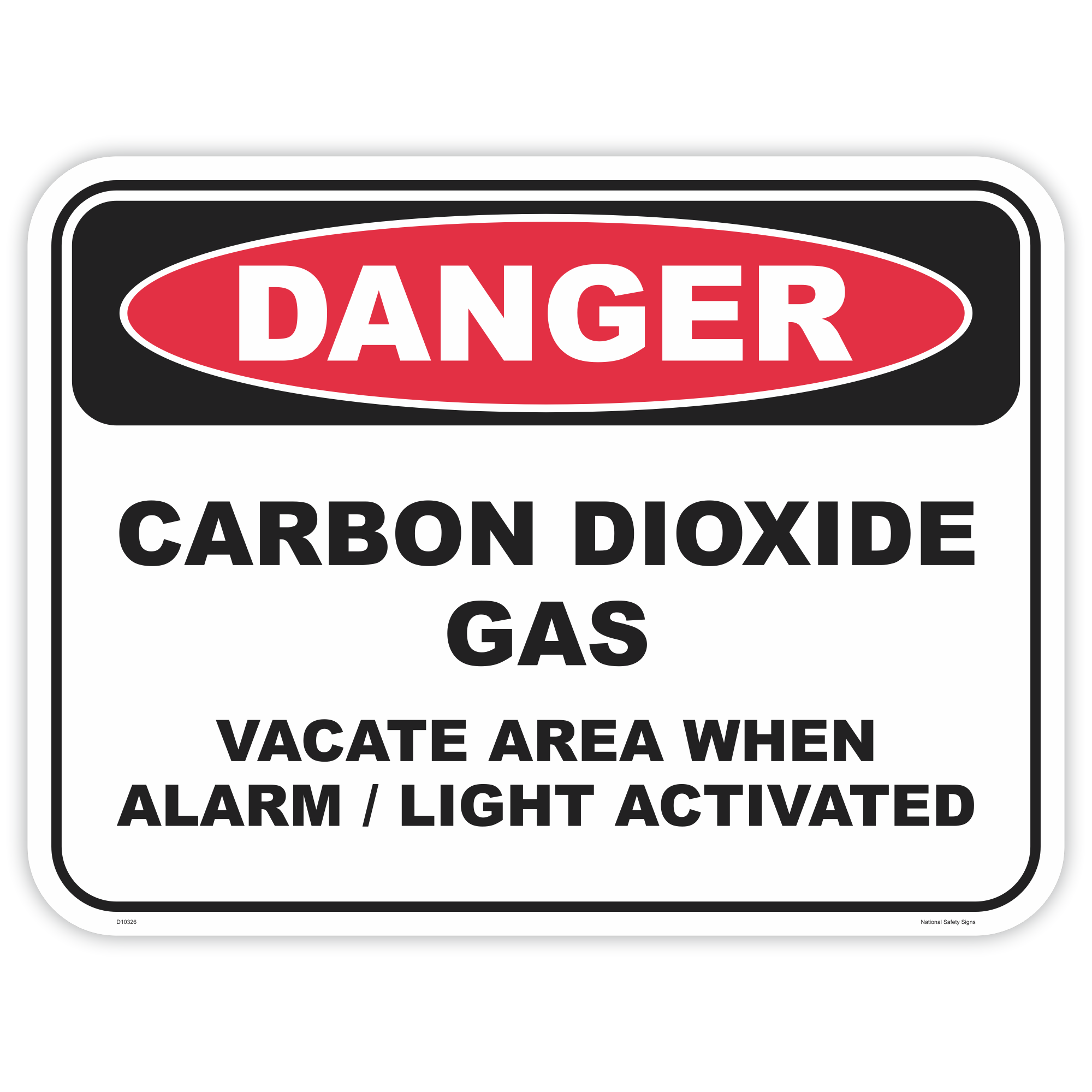Danger carbon dioxide gas safety sign - AS1319 compliant, National Safety Signs Australia