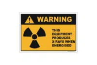 This Equipment Produces X-Rays when Energised sign