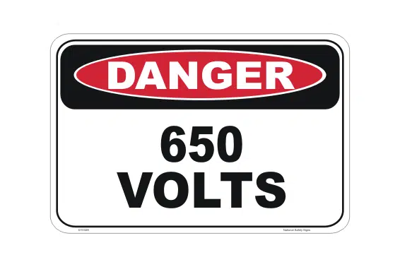 650 Volts Sign