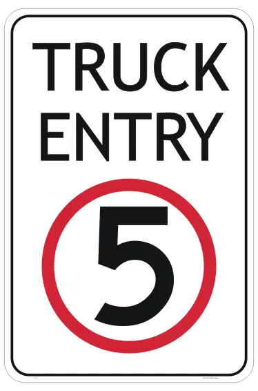 Truck Entry 5KPH sign  IN16237