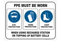 Battery Recharge Station PPE sign   M18105