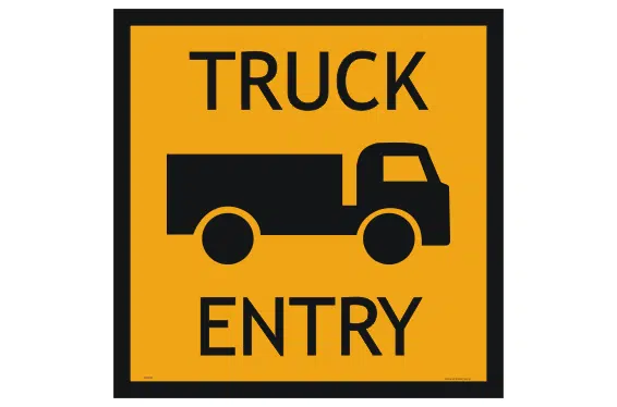 Truck Entry sign