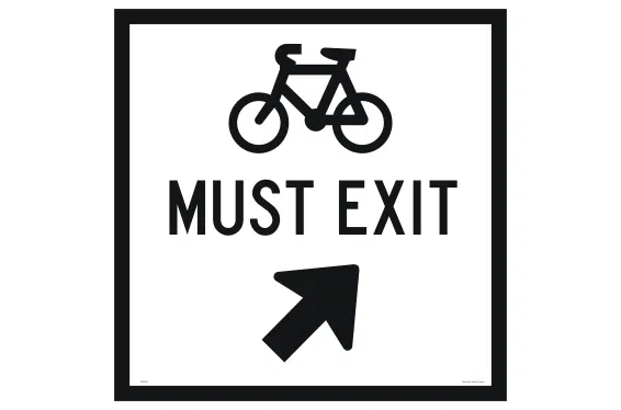 Bicycles Must Exit Sign RD520