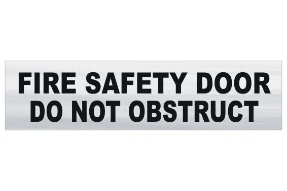 Brushed Aluminium Fire Door sign