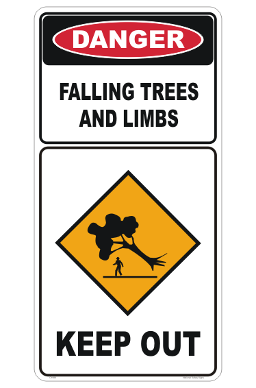 Warning Beware of Falling Trees & Branches Sign 290mm quality waterproof vinyl 