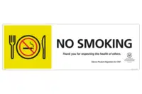 SA No Smoking in Dining Area Sign