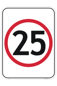 Speed Limit 25 KPH sign