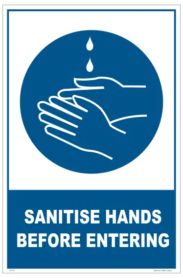 Sanitise Hands Before Entering sign IN190