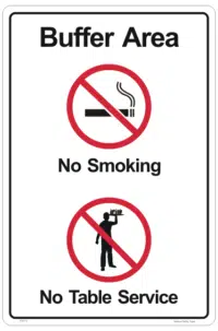 Buffer Area No Smoking sign