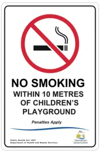 TAS No Smoking within 10 metres of playground P22552