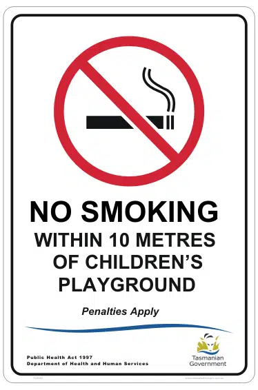 TAS No Smoking within 10 metres of playground P22552
