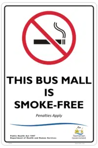 TAS Bus Mall is Smoke Free sign P22593
