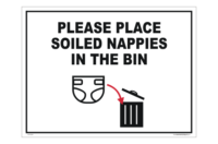 Place Nappy in Bin sign