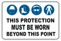 This Protection Must be Worn sign     M1829