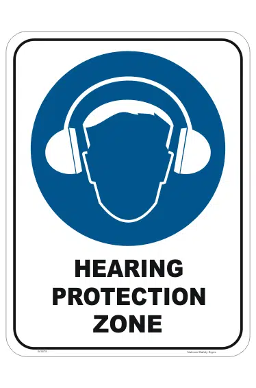 Hearing Protection Zone  Sign      M1878