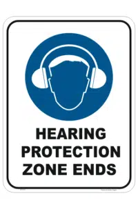 Hearing Protection Zone Ends Sign      M1879